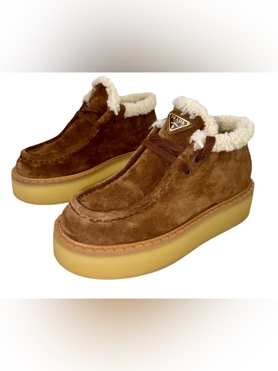 Prada Shoes - PRADA SUEDE CHUKKA BOOTS IN CACAO SUEDE